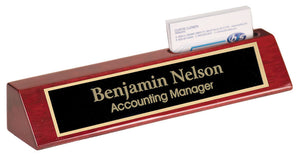 Mip Personalized Rosewood Name Plate Bar W Business Card Holder