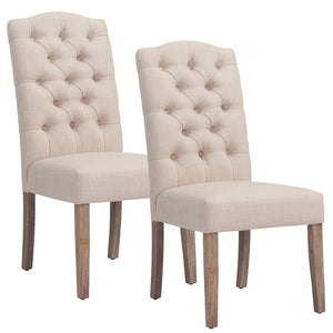Alessia Beige Fabric Side Chairs (Set of 2)