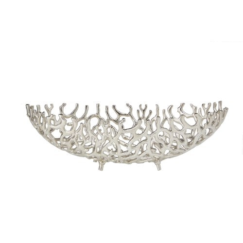 Decorative Metal Silver Coral Bowl – Adley & Company