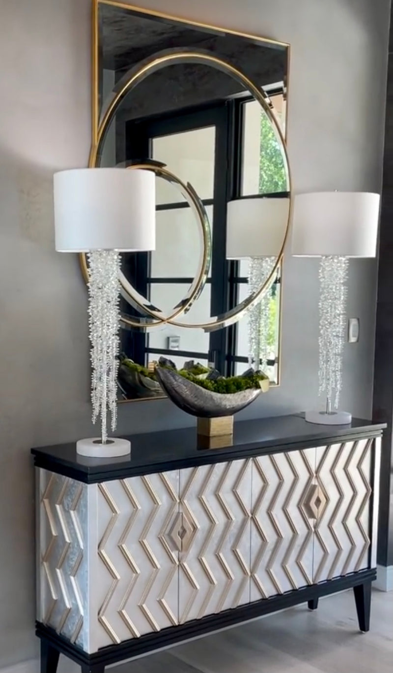 cascading crystal table lamp