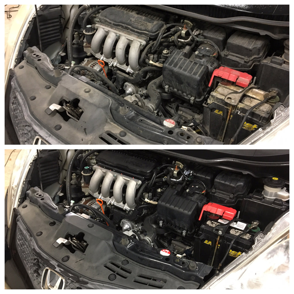 spraying starter fluid into intake