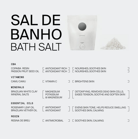Sal De Banho Bath Salt ingredients, benefits.
