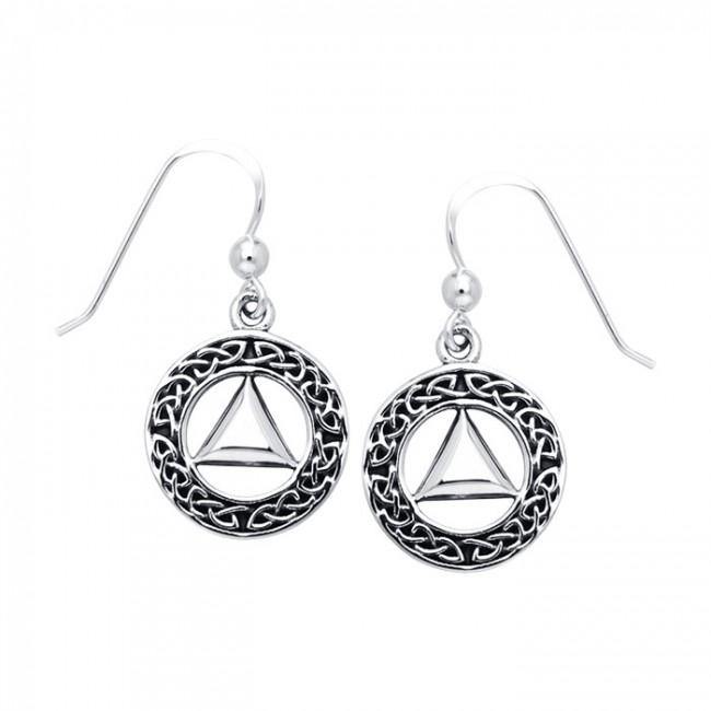 Celtic AA Symbol Silver Earrings TER110 – Peter Stone Jewelry