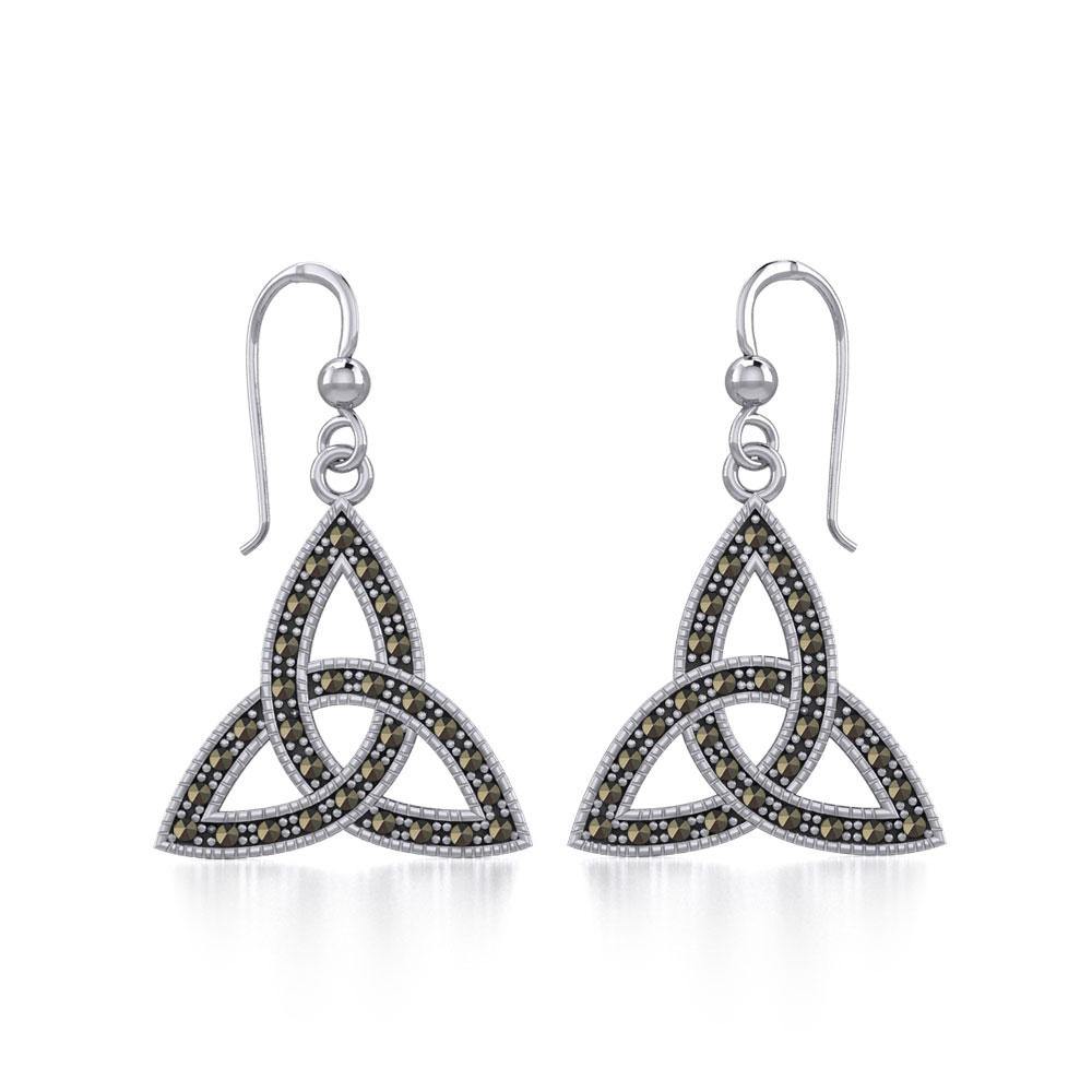 Sterling Silver Celtic Trinity Knot Earrings with Marcasite TER1801 ...