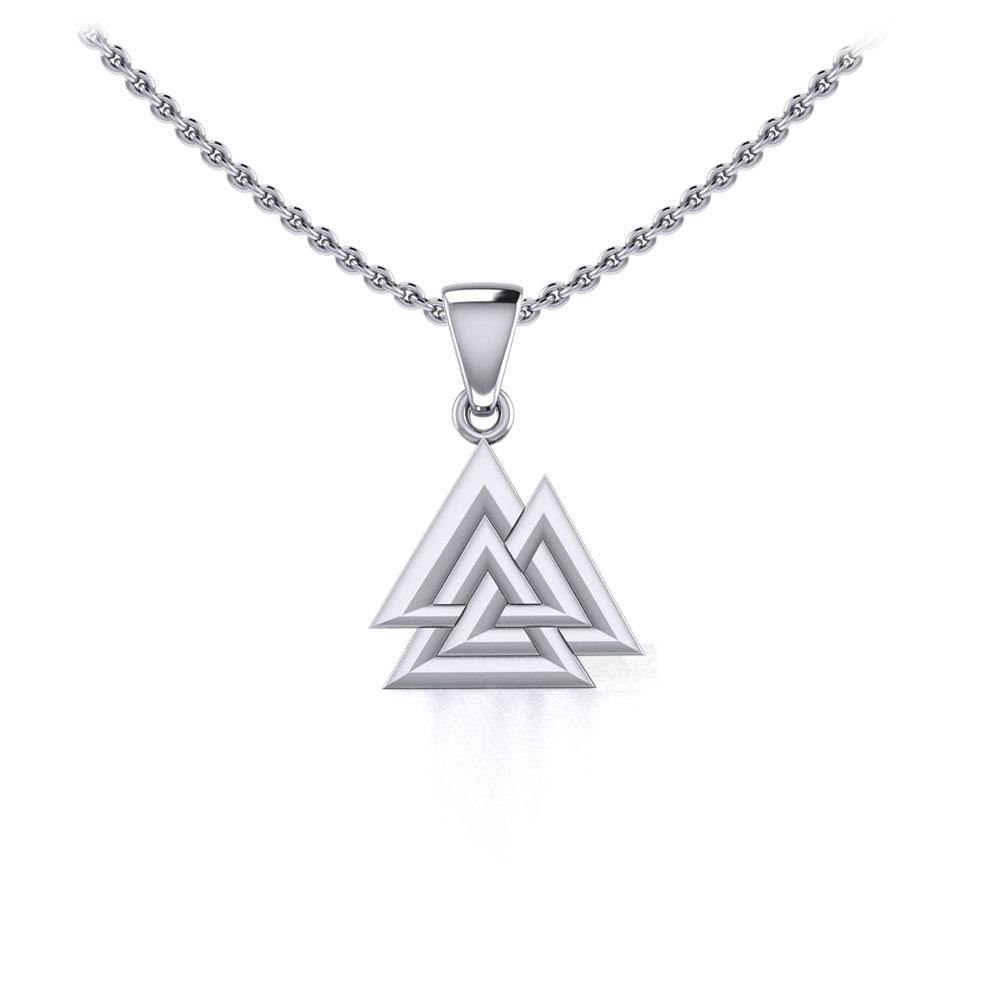 silver valknut pendant