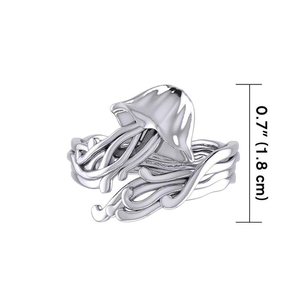 Box Jellyfish Silver Wrap Ring TRI1896 – Peter Stone Jewelry