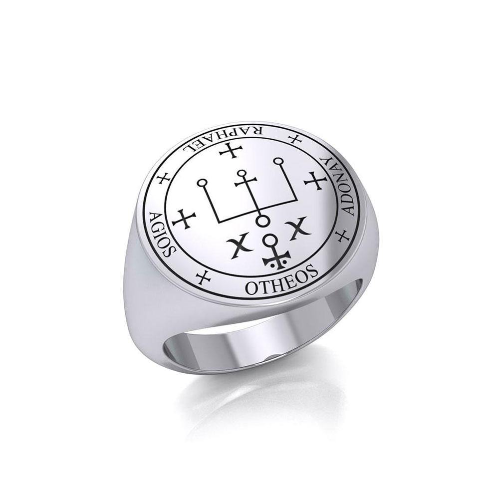 Sigil of the Archangel Raphael Sterling Silver Ring TRI1566 - Jewelry