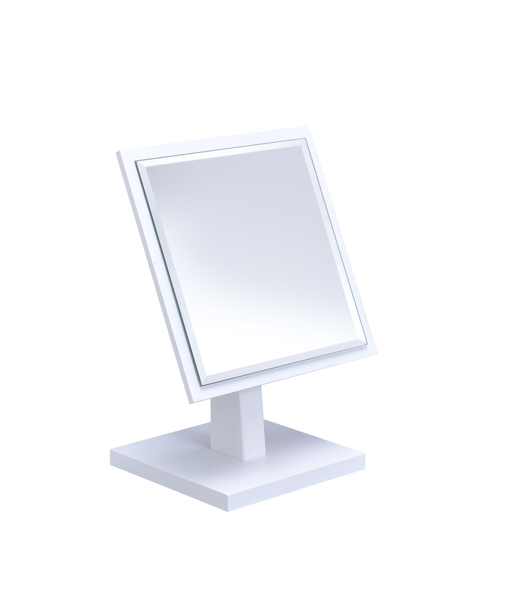 White Rectangular Makeup and Shaving Tabletop Mirror