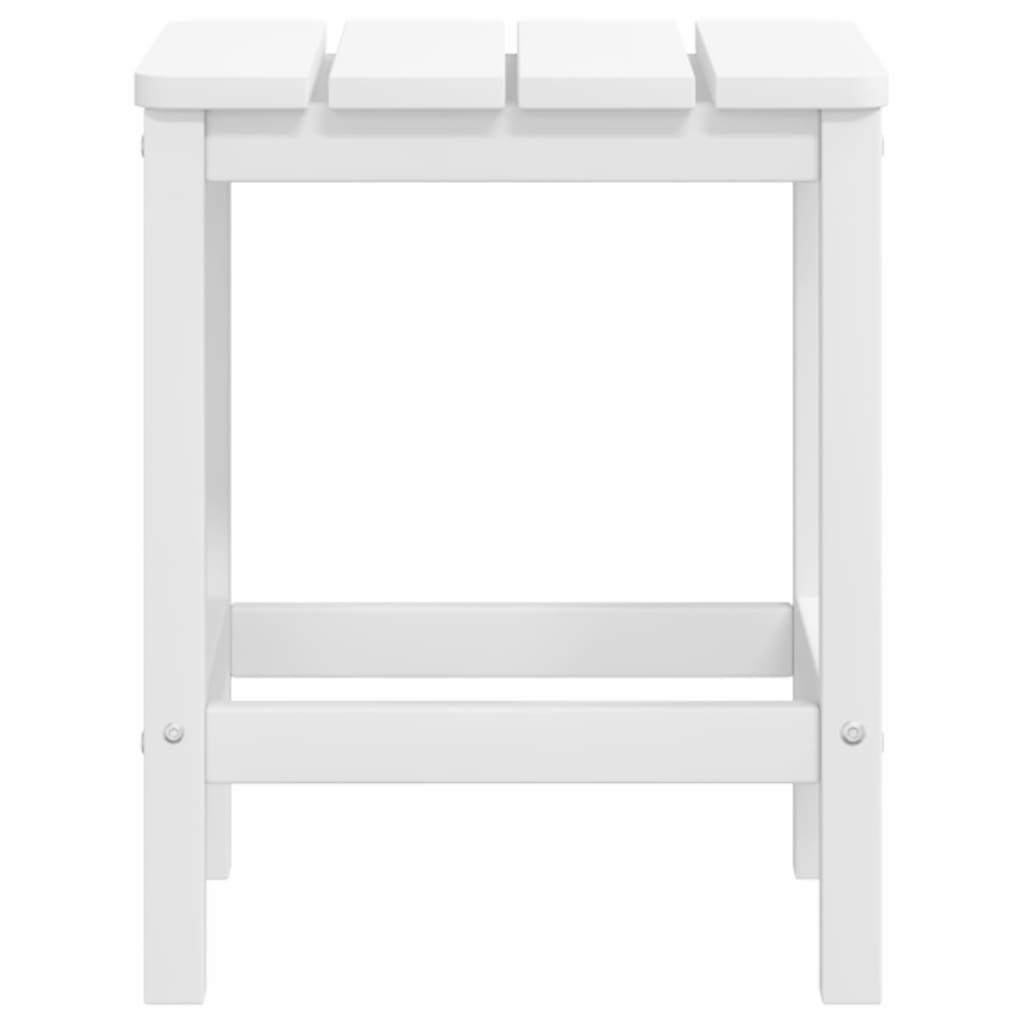 White HDPE Patio Adirondack Chairs with Footstool and Table
