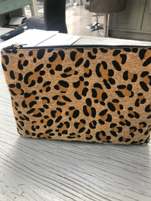 leopard print clutch bag