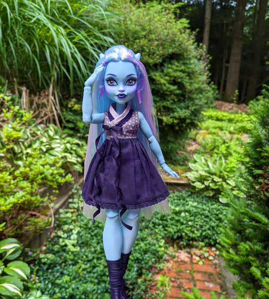 Custom Monster High Doll Abbey Bominable tweaked to look like promotional images with new doll clothes