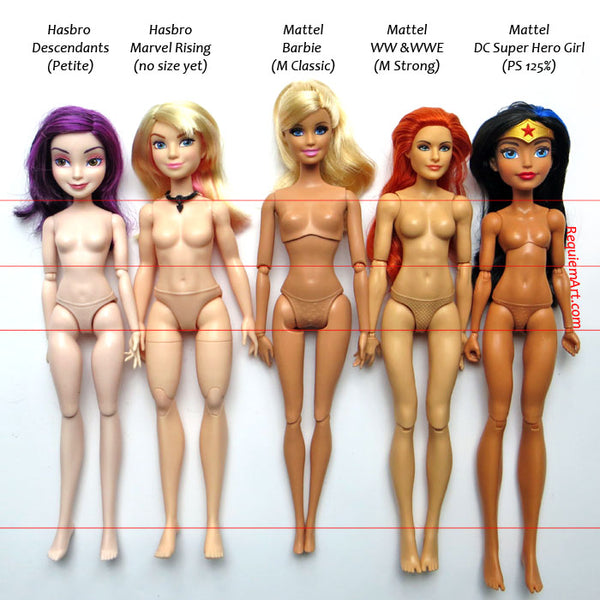 Doll comparisons Marvel Rising DC Super Hero Girl Barbie WWE Diva Disney Descendants