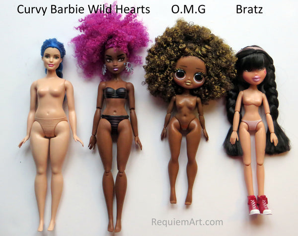 OMG LOL O.M.G doll comparison curvy barbie bratz wild hearts