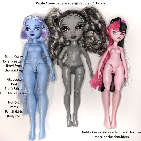 G3 Abbey comparison monster high rainbow high shadow high doll clothes sizing guide