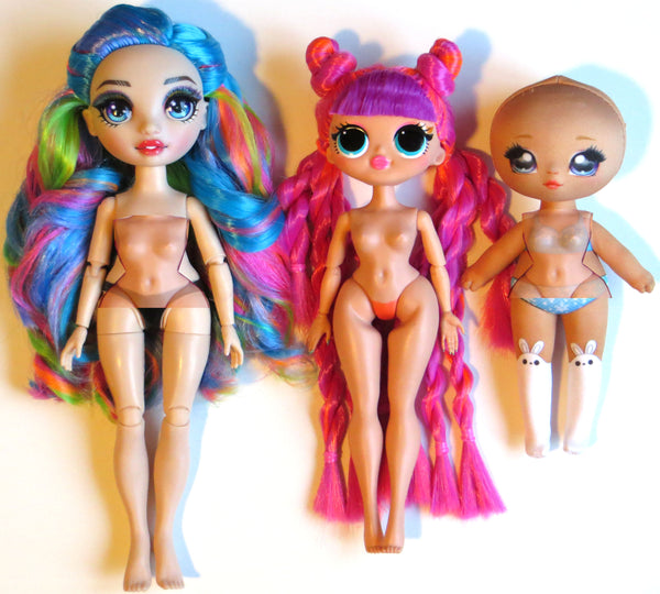 MGA doll comparison: Rainbow High, LOL OMG surprise, Nanana pom surprise