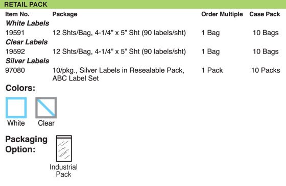 Lucky Line File-A-Key Key Separator Button Labels Grid