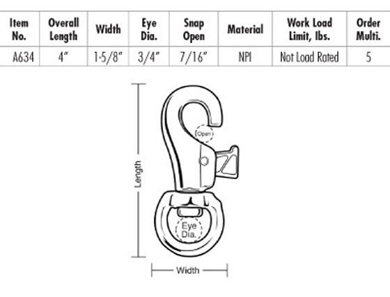 Lucky Line Animal Tie Snap, Swivel Eye grid