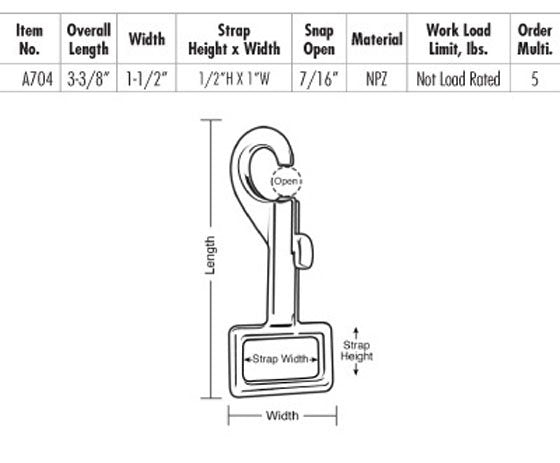 Lucky Line Slide Bolt Snap, Strap Eye grid