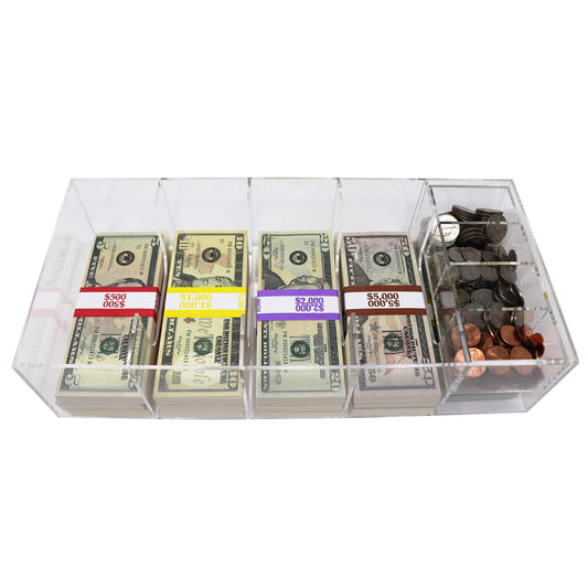 Nadex Coins 2-Tier Cash and Coin Handling Tray - Gray, Coin Trays with Self- Counting Change Tray and 6-Compartment Cash/Storage Tray in the Cash & Coin  Counters department at