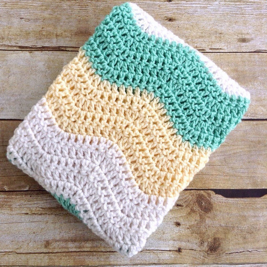 Handmade Baby Gift Crochet Gender Neutral Baby Blanket In Yellow
