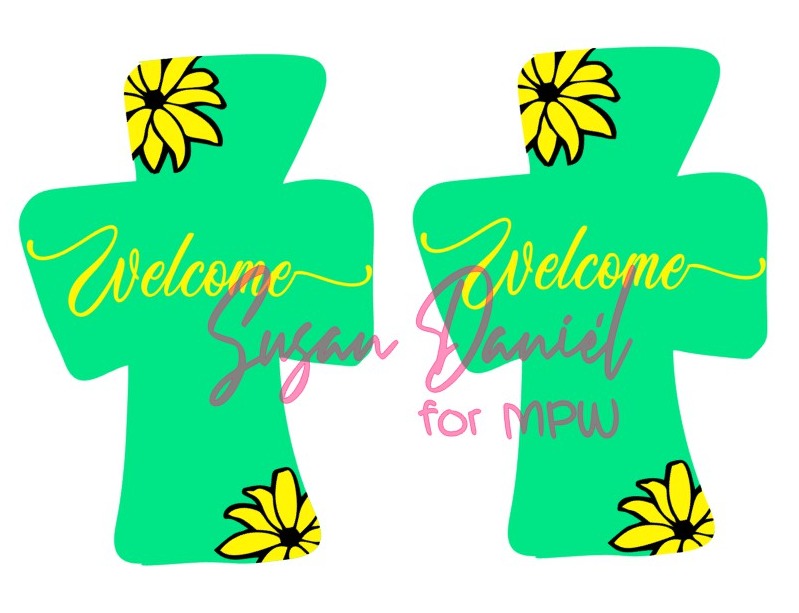 Download Whimsy Cross Sunflower Svg Cut Template Digital File Only