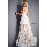 Jovani Bridal Gown Jovani 02845 Ivory Floral Embellished Strapless Informal Wedding dress