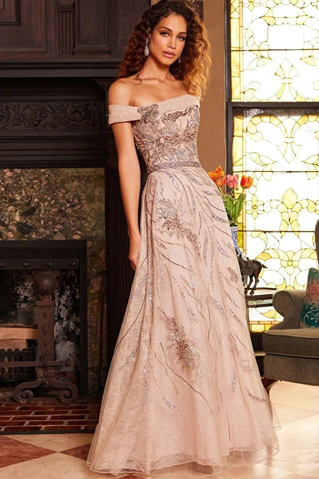 Jovani 23354 One Shoulder Embellished Evening Dress