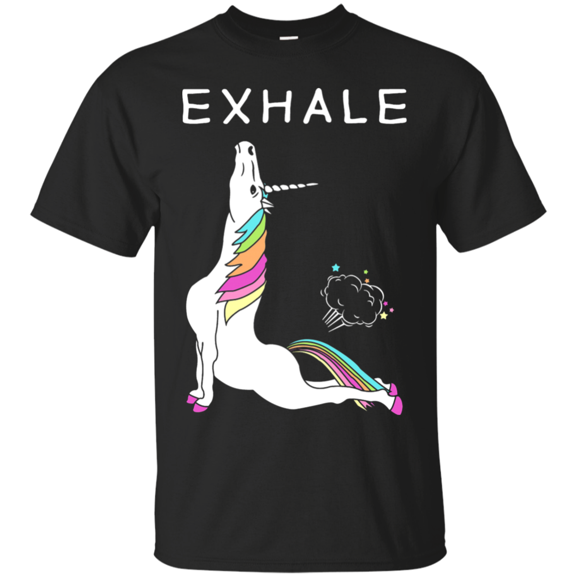 Unicorn Exhale Farting Rainbow Funny Yoga T Shirt