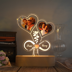 Custom photo heart infinity acrylic lamp