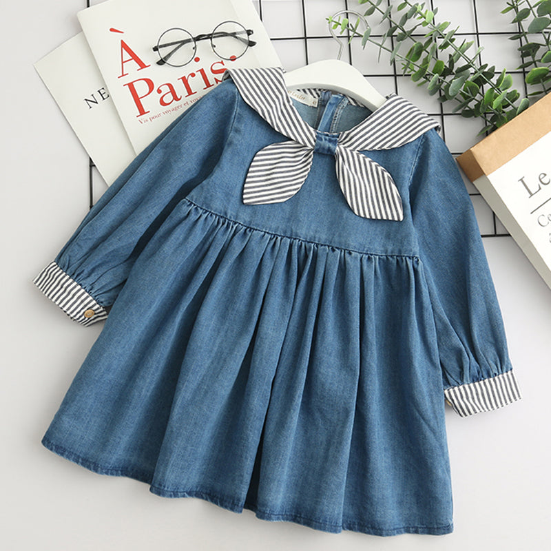 girls denim and lace dress