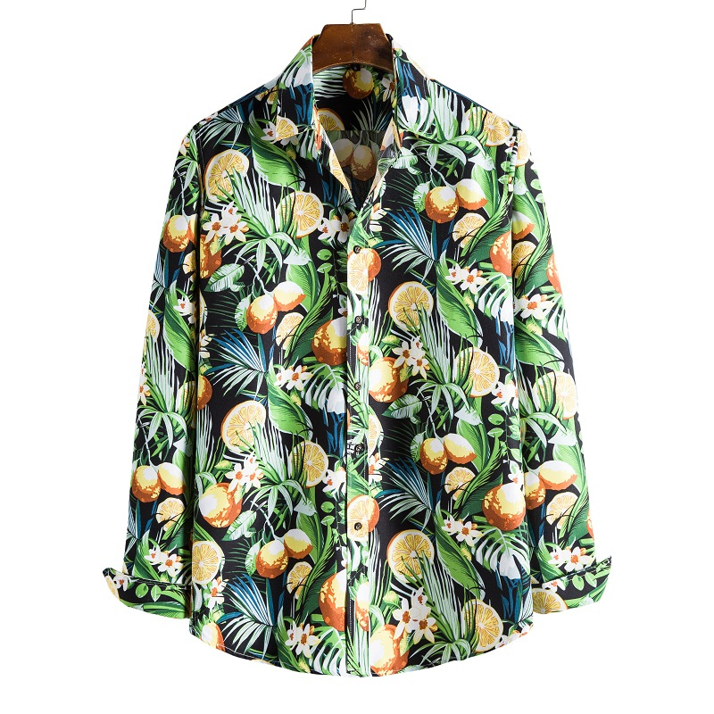Exotic lemon printed long sleeve shirt – Shirts In Style