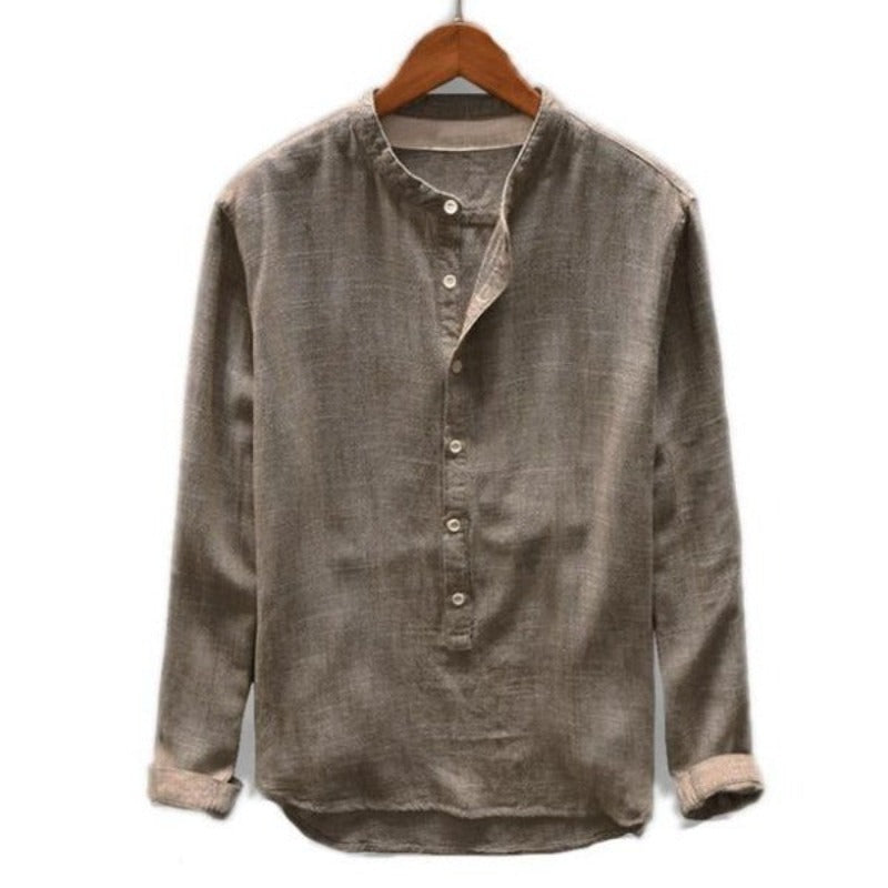 Mandarin Collar Henley Shirt – Shirts In Style