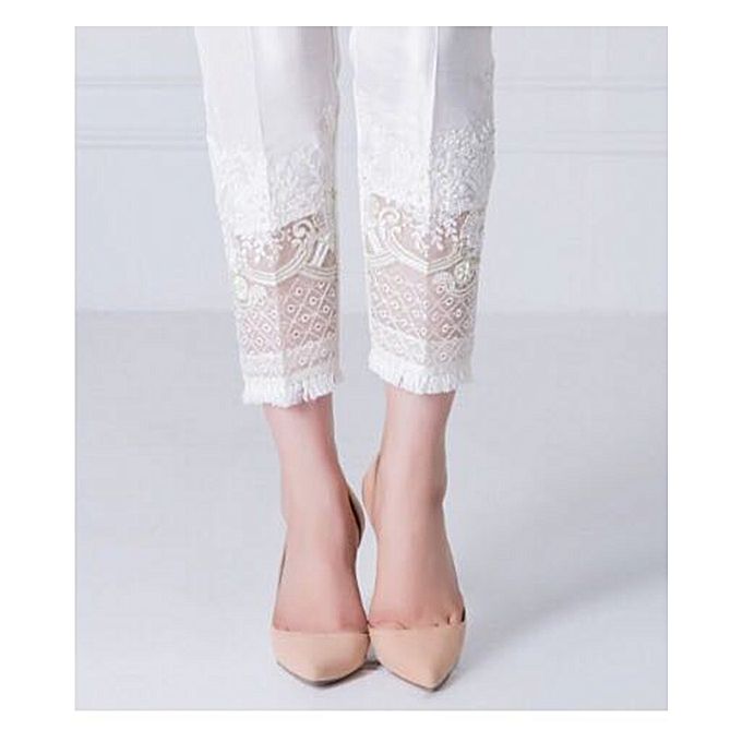 embroidered cigarette pants online