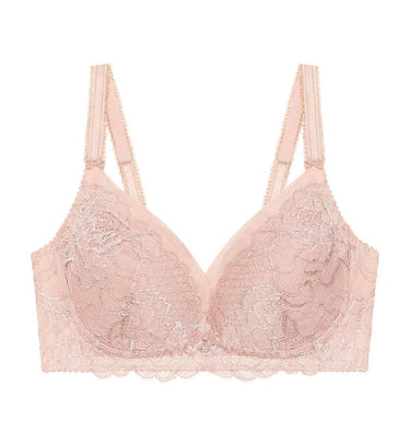 Smooth Cup Non Padded-Non Foam Lace Design Net Bra 