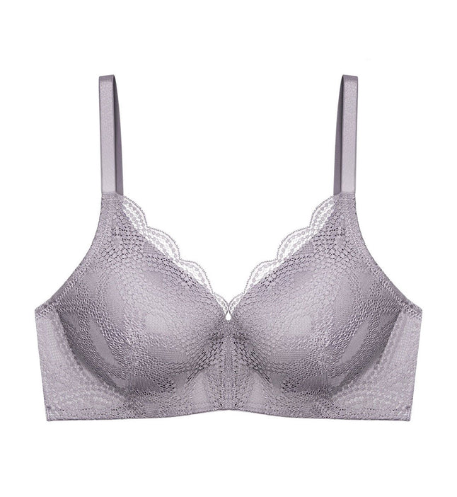 Modern Curvy Non-Wired Padded Bra 01 in Morandi Grey