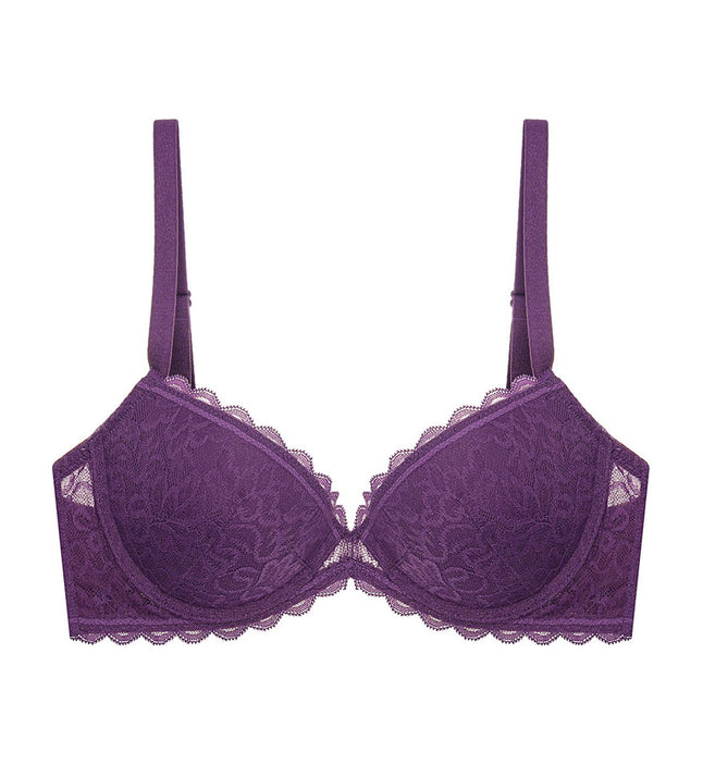 Simply Fashion Blossom Wired Push Up Bra in Dark Lilac