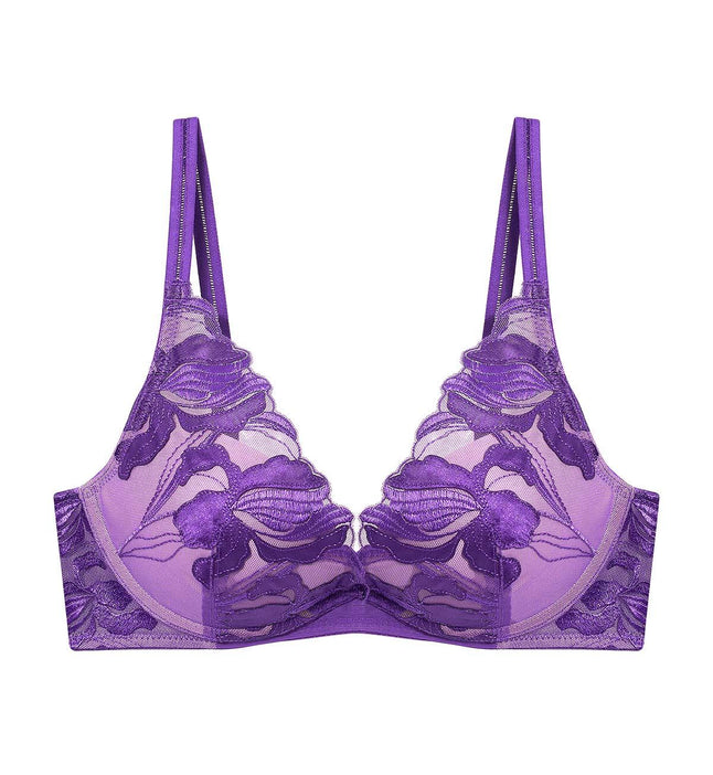 Iris Non Wired Push Up Deep V Bra in Purple Haze