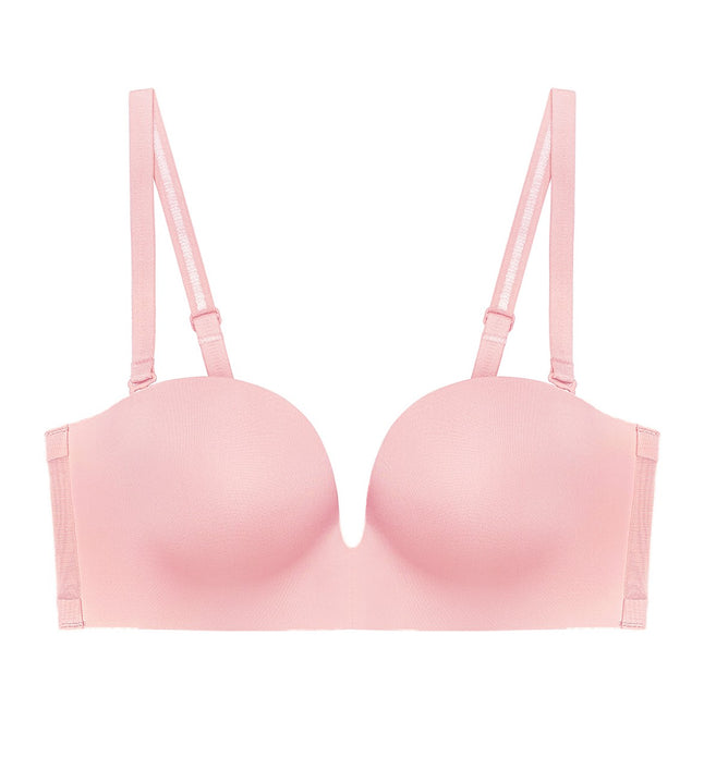 Invisible Inside-Out Non-Wired Detachable Push Up Bra in Old Pink
