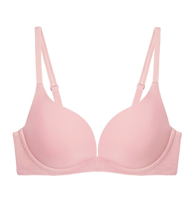 Invisible Inside-Out Non-Wired Push Up Deep V Bra in Old Pink