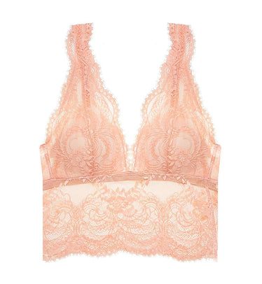 Love Lace Non-Wired Push Up Bra in Dusty Pink