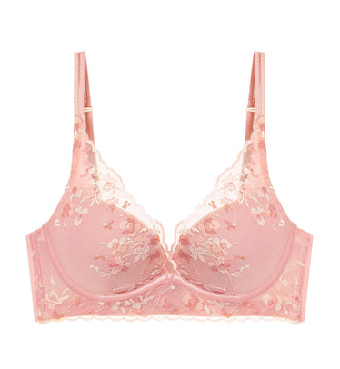 New Zero In Lace Padded Bra in Pink
