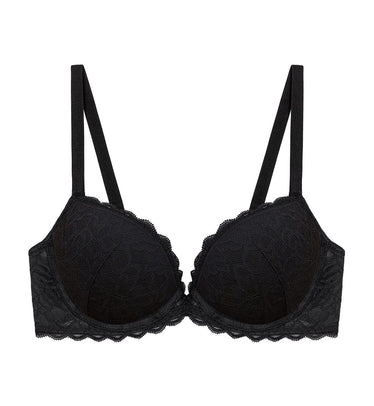 Simply Everyday Non-Wired Push Up Bra in Black Combination