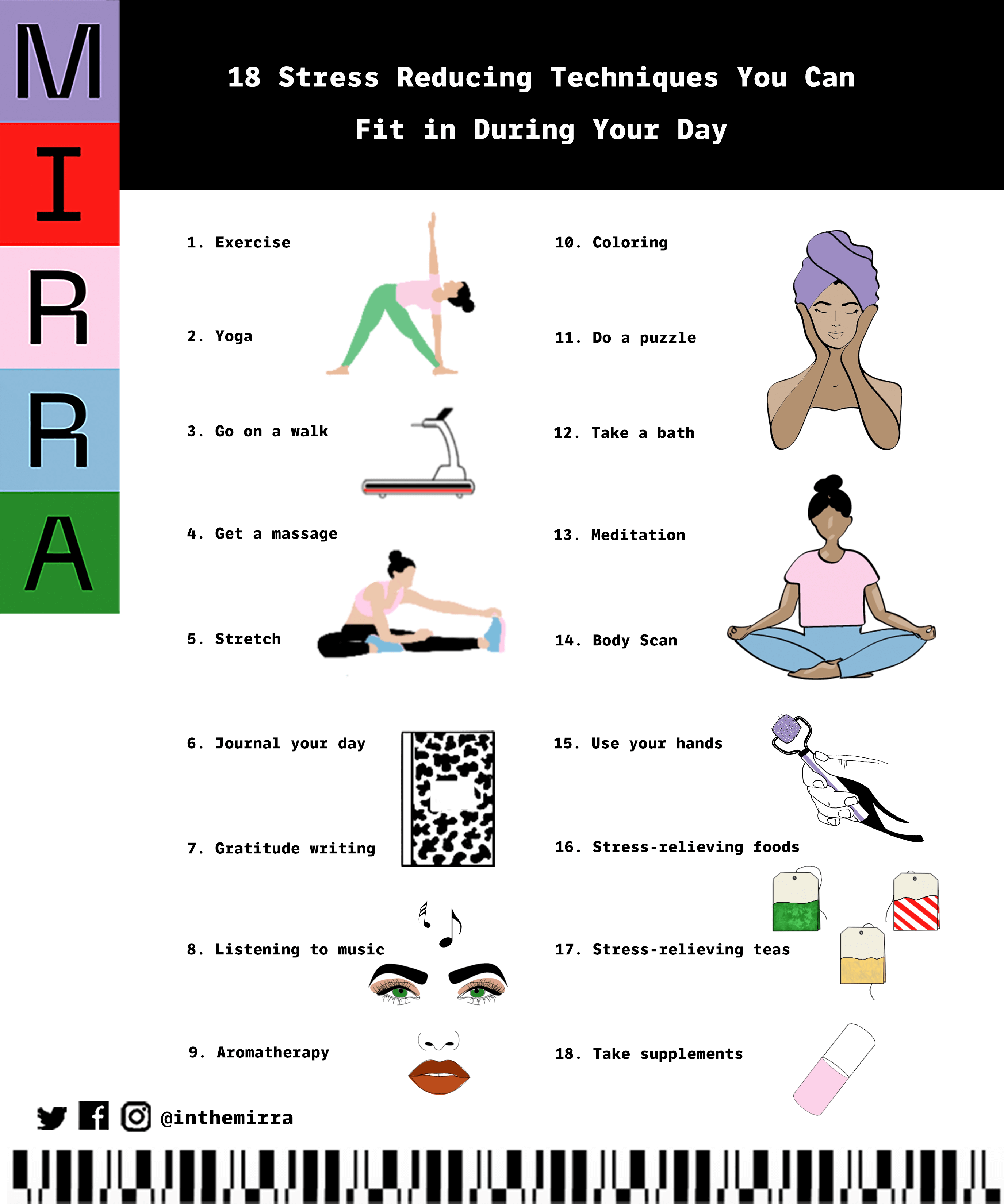 18 Stress Reducing Techniques You Can Fit in During Your Day | Mirra Skincare
