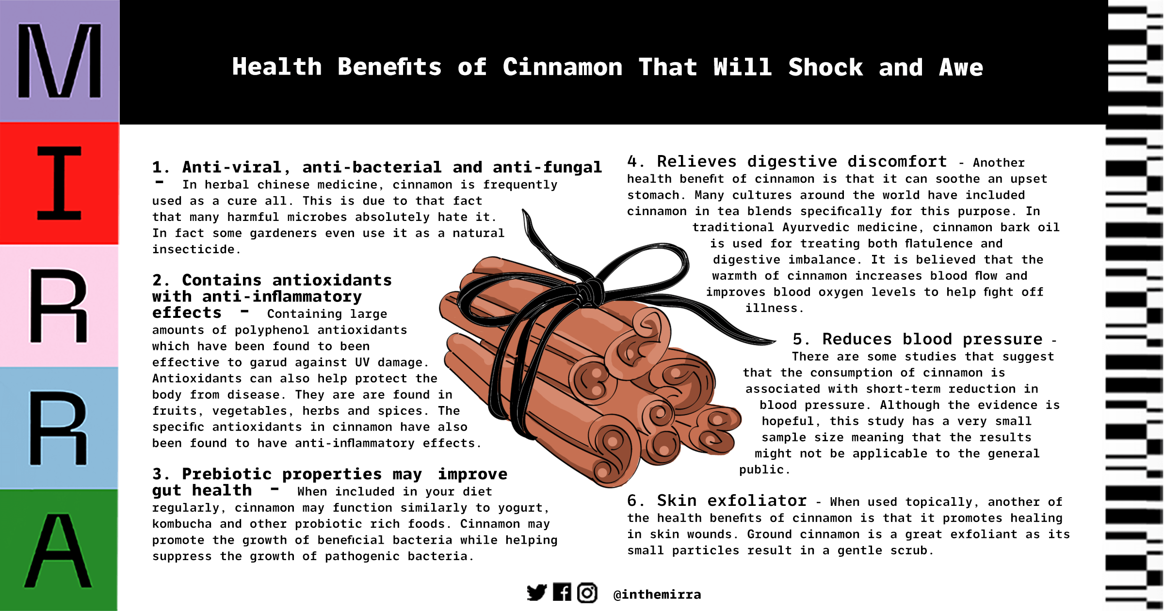 health benefits of cinnamon Mirra Skincare