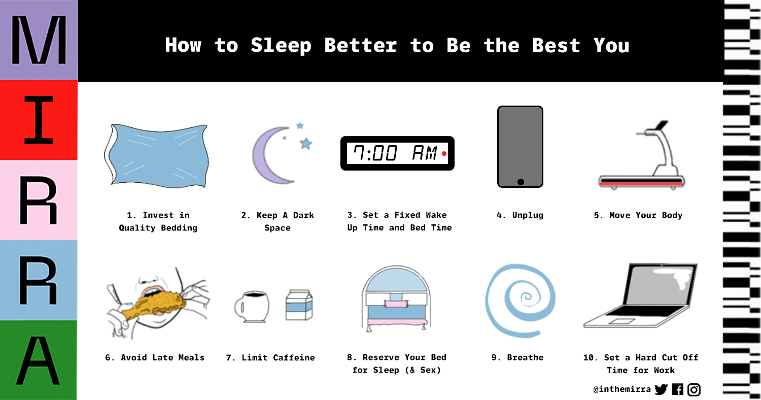 how to sleep better tips mirra skincare