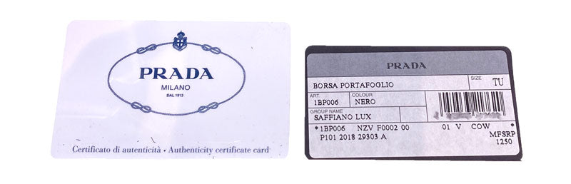 what prada authenticity cards should look like