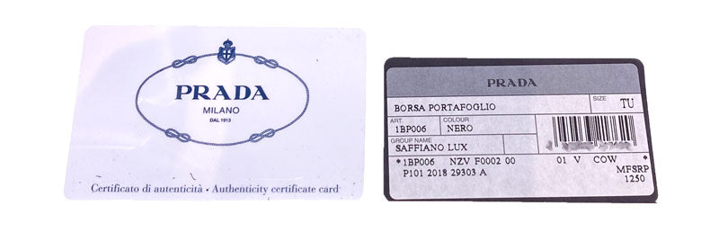 prada authentication card