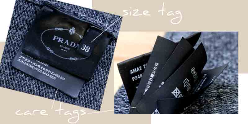 prada clothing tag