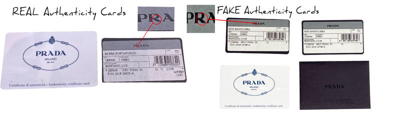 prada real verse fake authenticity cards