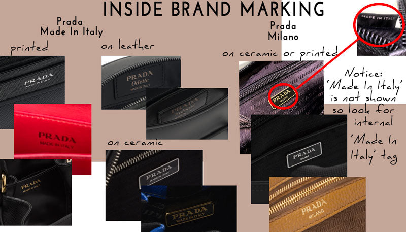 what authentic prada brand tag should look like